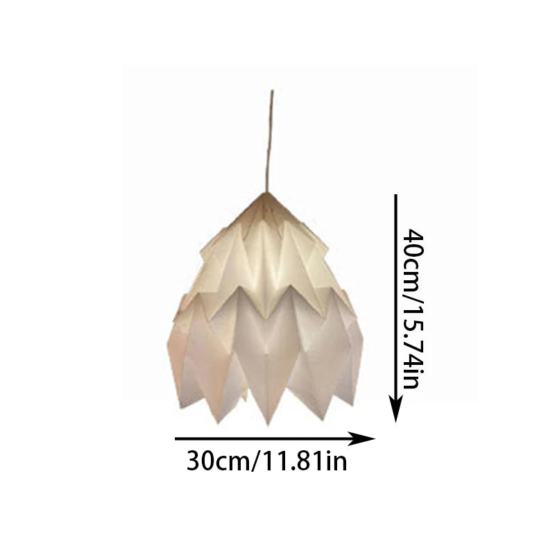 Nordic Style Foldable Lantern Lampshade White Paper Lamp Cover Origami Pendant Lampshade For Living Room Restaurant Bar Cafe