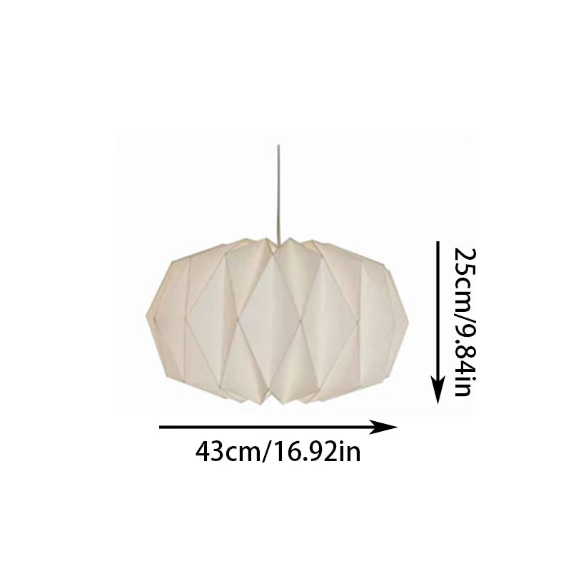 Nordic Style Foldable Lantern Lampshade White Paper Lamp Cover Origami Pendant Lampshade For Living Room Restaurant Bar Cafe