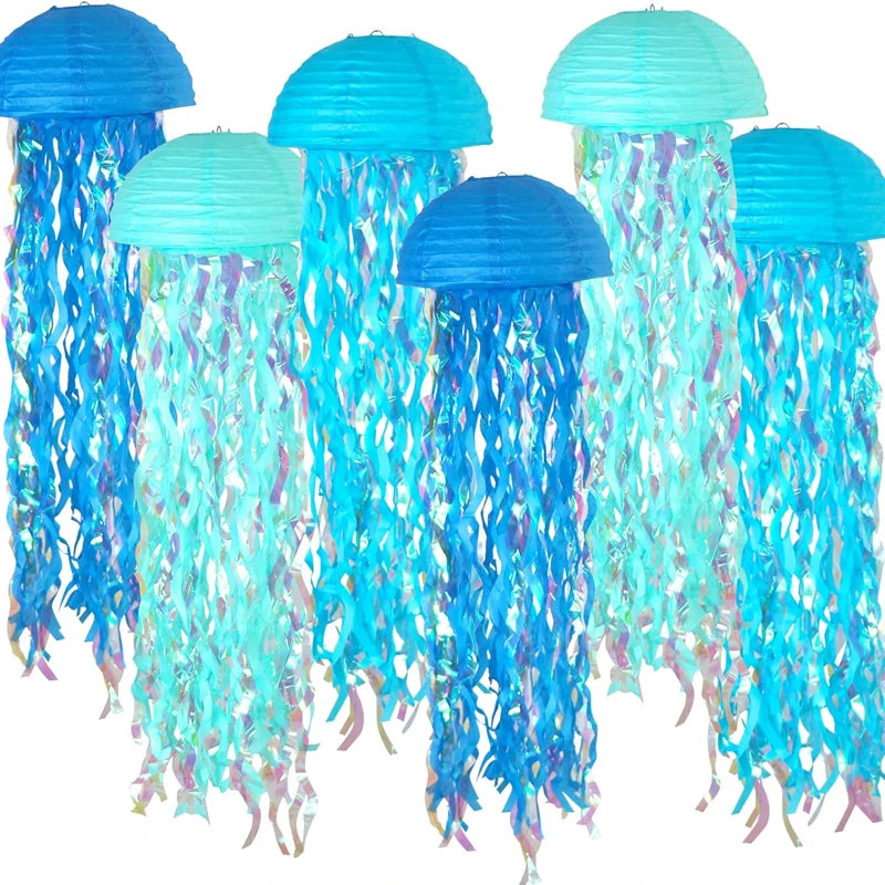 Modern Paper Modern Modern Gradient Jellyfish – Ocean Theme Party & Mermaid Light – Folded – Folded – DIY Folded Lamp Shad...