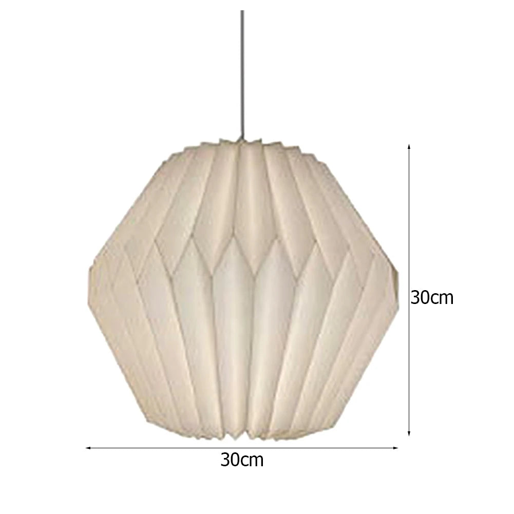 Nordic Creative Paper Lamp Cover Origami Lantern Shade Hanging Lampshade Foldable Ceiling Pendant Light Art Living Room Decor