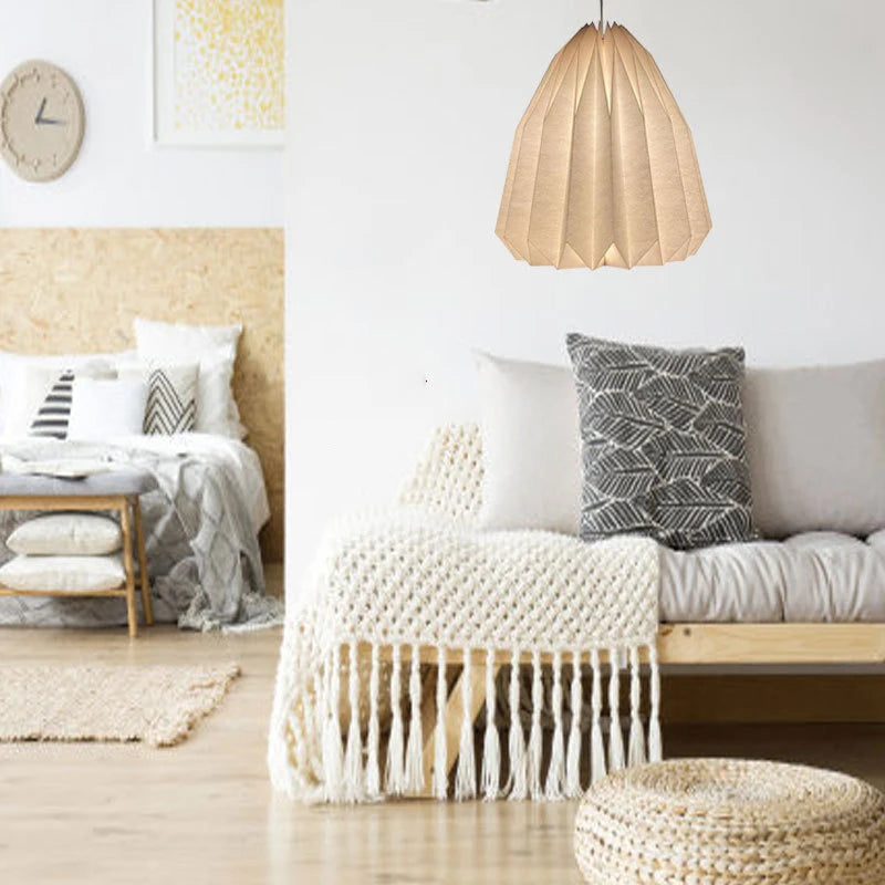 Nordic Style Foldable Lantern Lampshade White Paper Lamp Cover Origami Pendant Lampshade For Living Room Restaurant Bar Cafe