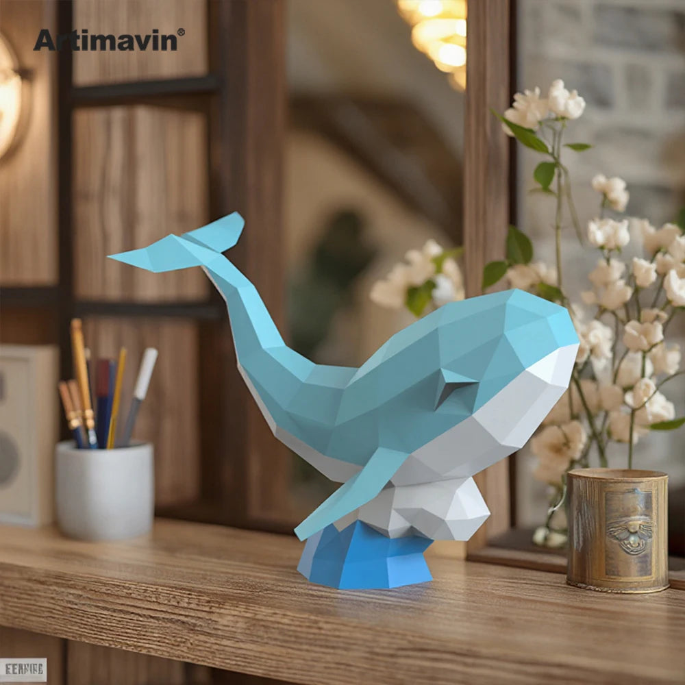 DIY 3D Paper Little Whale Creative Three-Dimensional Origami Interior ations Desktop ations Crafts Gift ations Tide Play –...