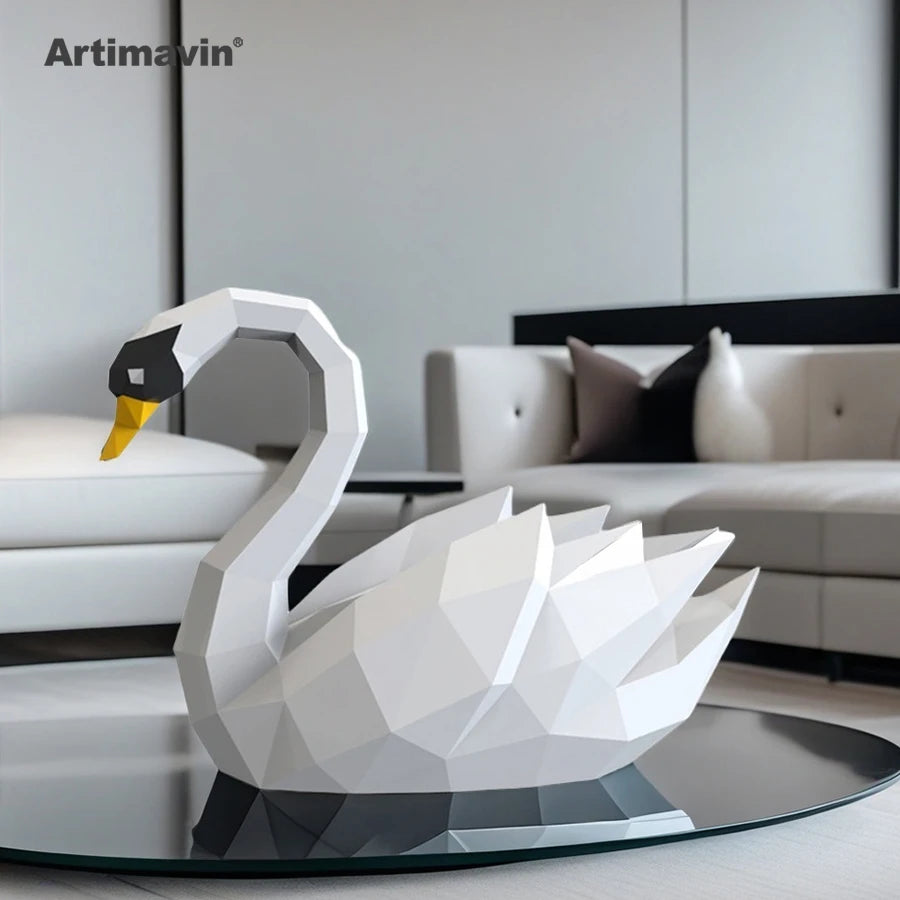 DIY 3D Paper Swan Handmade Craft Three-dimensional ative Ornaments Puzzle Decompression Indoor Scene ation – UrbanFolds Pa...