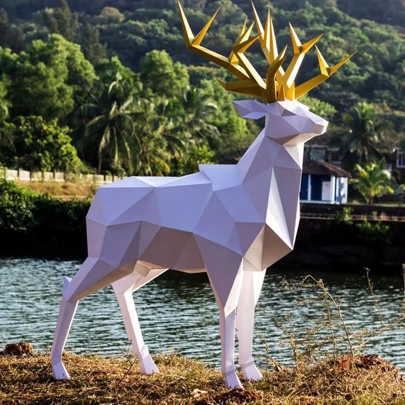 DIY 3D Paper 100/150cm Christmas deer origami craft aisle party ation room ation table ative art handmade D – UrbanFolds P...