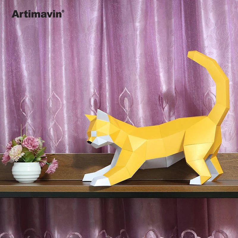 DIY 3D Paper Papercraft Kit – UrbanFolds Papercraft Kit – DIY papercraft kit, angle view
