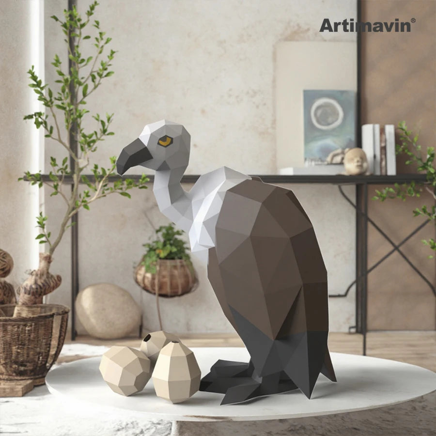 DIY 3D Paper Vulture Creative Handmade Origami Carving Art s Indoor Three-dimensional ative Art Trendy – UrbanFolds Paperc...