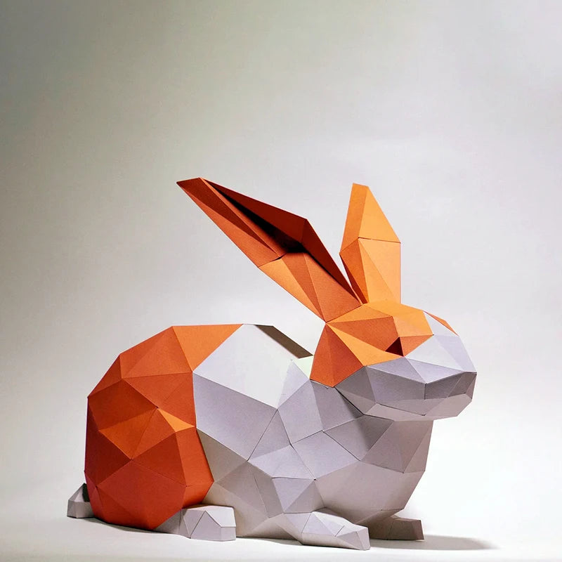 DIY 3D Paper Rabbit Desk ation Room Ornament Craft . Hand Made Creative Educational Toys Props – UrbanFolds craft – UrbanF...