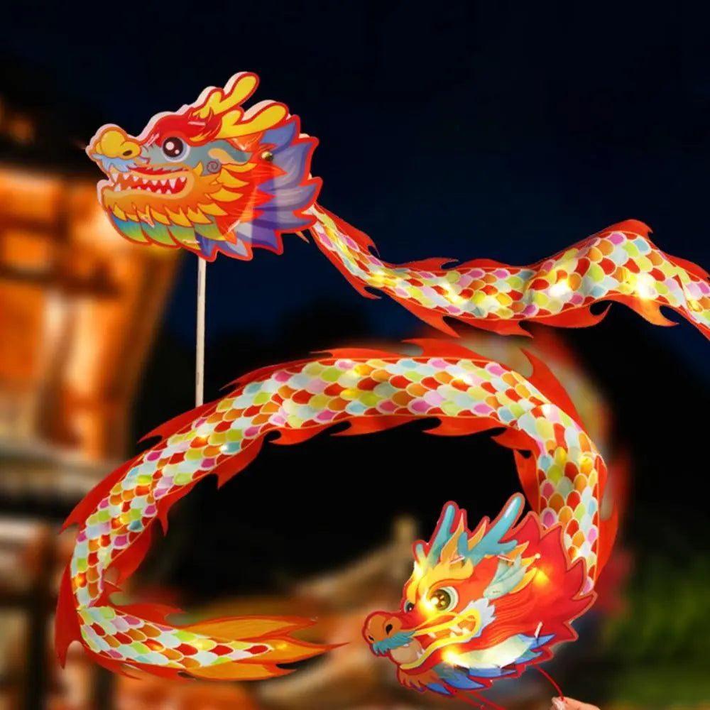 Modern Paper Modern Modern Luminous Mid-Autumn Dragon Dance Fluttering Handmade Handheld Chinese Traditional Dragon – Fold...