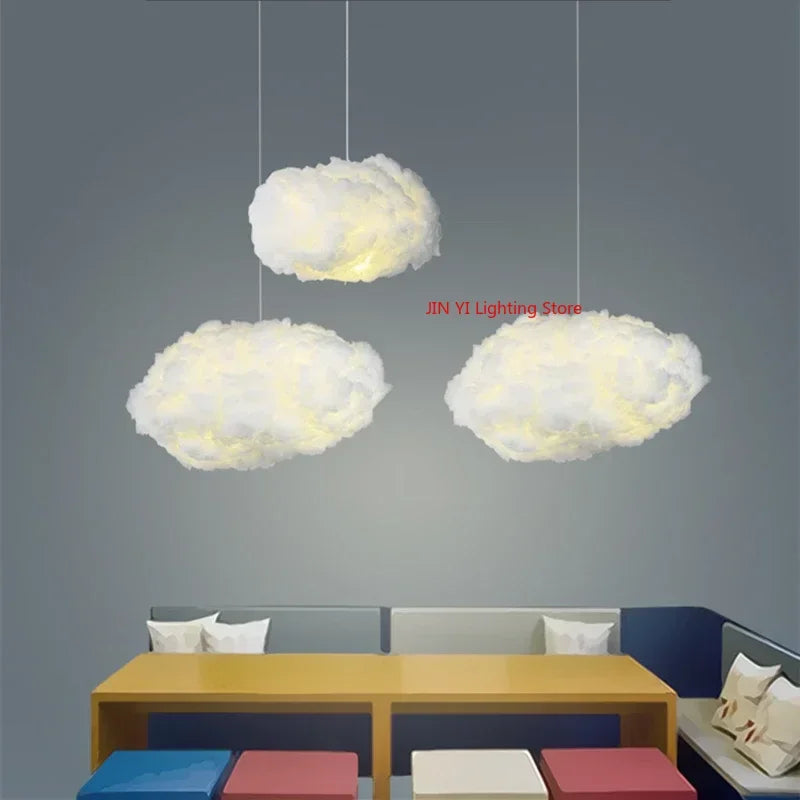 Modern Paper Modern White Clouds ative Shapes Atmosphere Led Hanging Lighting Fixture Living Bedroom Kids Room Indoor – DI...