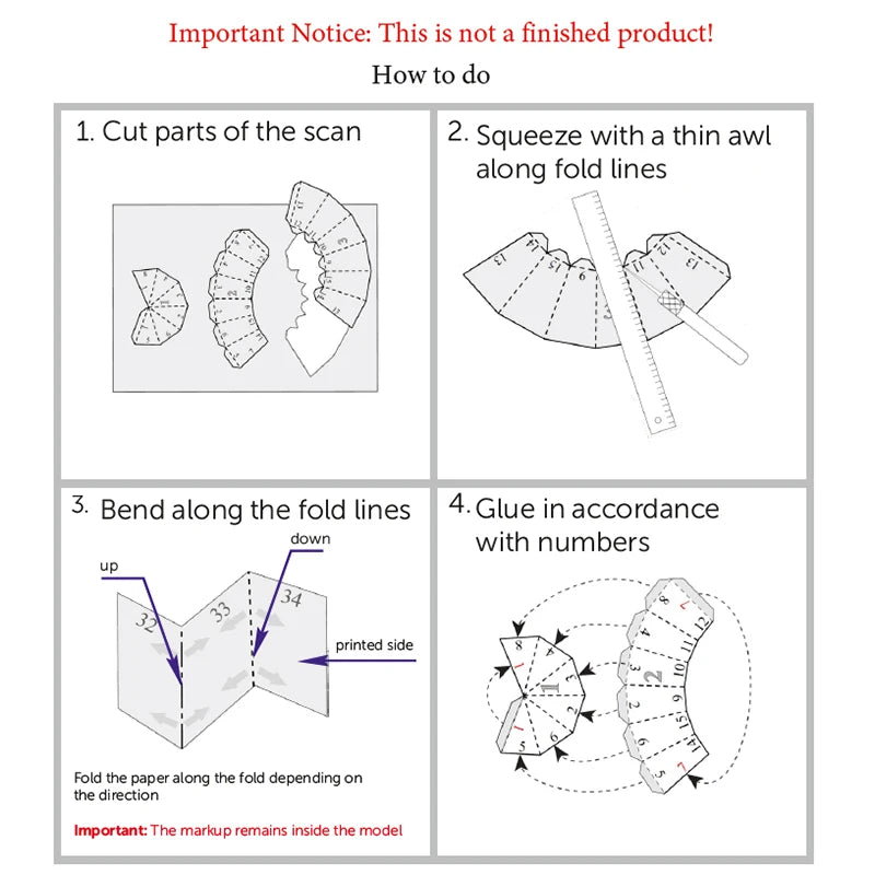 DIY 3D Paper Papercraft Kit – UrbanFolds Papercraft Kit – DIY papercraft kit, package contents