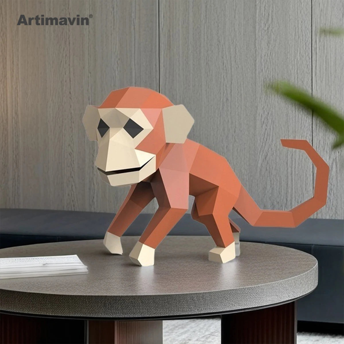 DIY 3D Paper Little Monkey Creative Pop-Up s Handmade Origami ative Art Trendy Play Accessories – Geometric Papercraft Kit...