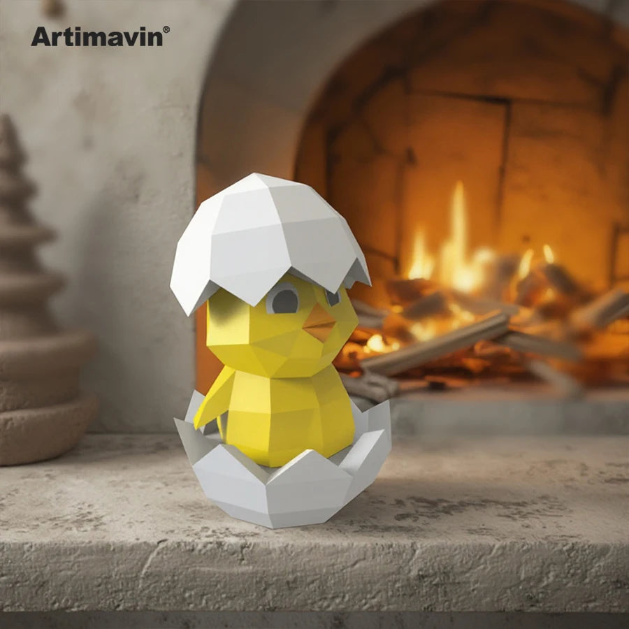 DIY 3D Paper Chick Egg Creative Three-Dimensional Origami Interior ation Desktop ative Crafts Gifts ations Tide Play – Urb...