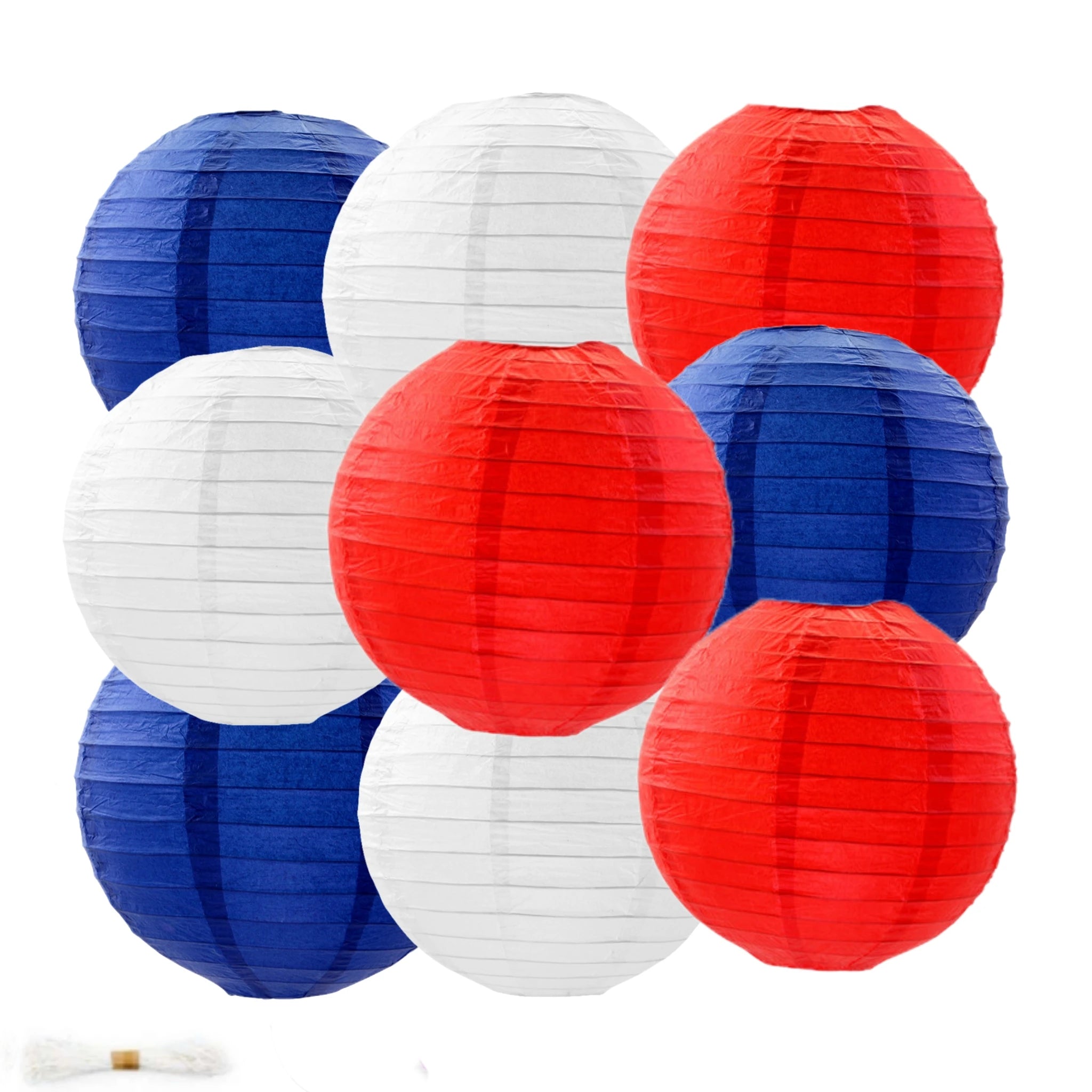 Modern Paper 6inch 9pcs blue white red 4th July Independence Day themed party ation set – DIY Folded Lamp Shade – modern f...