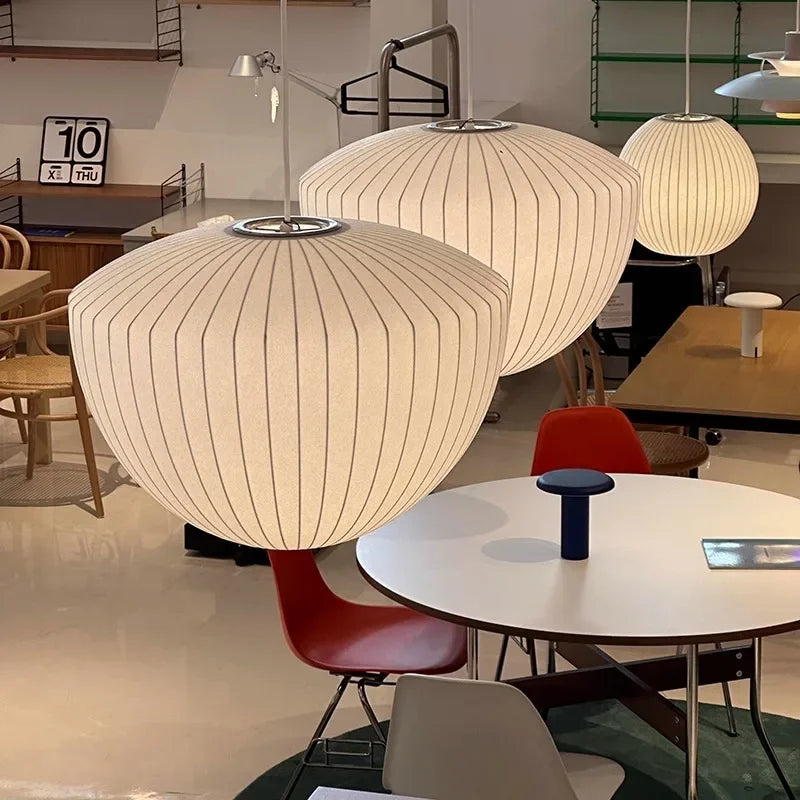 DIY 3D Paper Japanese Style Silk LED Lights Simple Wabi-sabi Ceiling Chandeliers Dining Table Restaurant Interior Deocr Li...