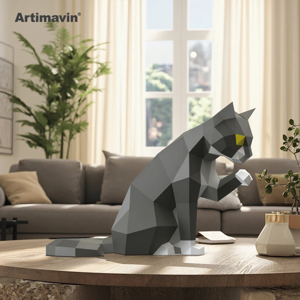 DIY 3D Paper Papercraft Kit – UrbanFolds Papercraft Kit – DIY papercraft kit, angle view