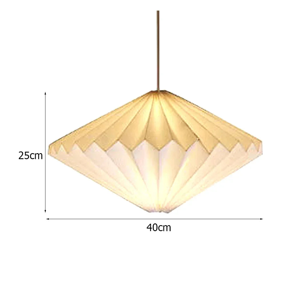 Nordic Creative Paper Origami Lantern Shade Foldable Pendant Light Art Decor for Living Room Dining Room Exhibition Hall