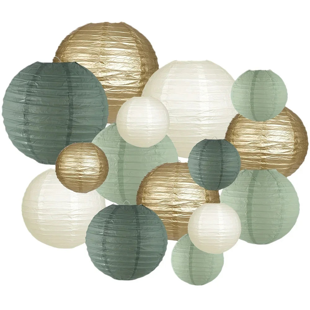 Modern Paper Sage Green s Set Round Hanging for Wedding Baby Shower Rustic Birthday Party Nursery Baptism ations – DIY Fol...