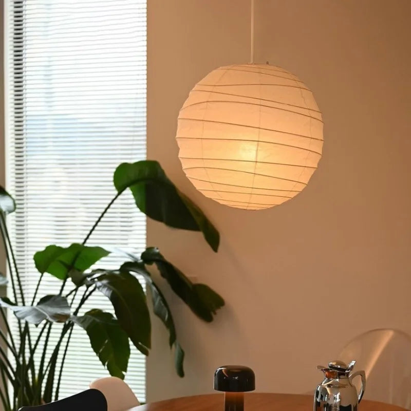 Modern Paper Modern Modern Japanese Lsamu Art Ball White Circular Light Rice Art Tea Room Living Room Bedroom Zen Lighting...