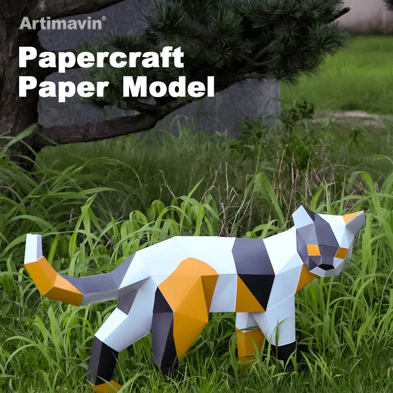 DIY 3D Paper Cat Cute Handmade Ornaments, Easy To Assemble, Cute And Fun, Novice Can Also Be Easily Completed – UrbanFolds...