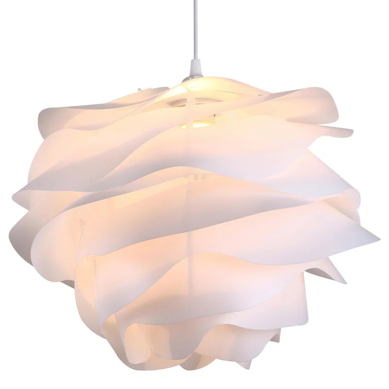 Modern Paper Elegant rose flower PP chandelier rose indoor ative – DIY Folded Lamp Shade – modern folded paper lamp, front...