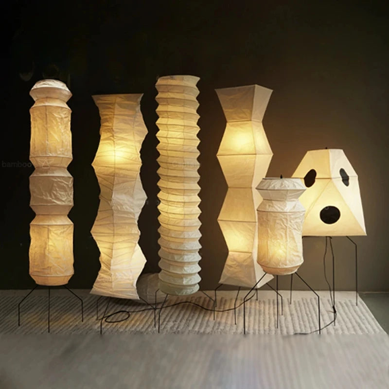 Modern Paper Modern Japanese Wabi-Sabi Akari Floor – Handcrafted Lighting for Warm Urban Spaces – Folded – Folded – DIY Fo...