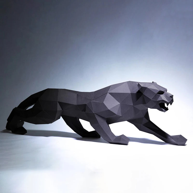 DIY 3D Paper 95cm Fierce Leopard Living Room Floor ation Animal Ornaments craft Puzzles Hand Made Toy – UrbanFolds Papercr...