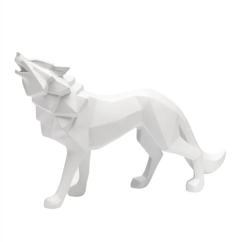 DIY 3D Paper ABGH- Table ation Accessories Wolf Statue Animal Figurine Living Study Room Bedroom Interior Design – Geometr...