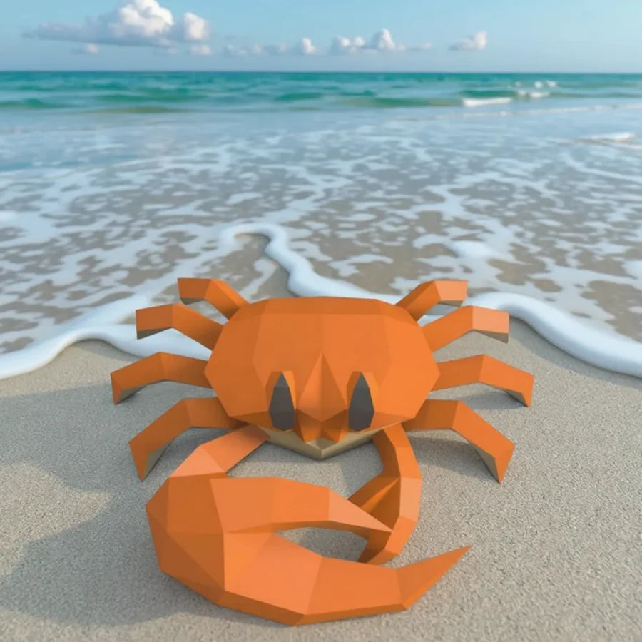 DIY 3D Paper Crab Marine Stereoscopic Creative Origami Desktop Accessories Floor Ornaments Leisure Interes – Geometric Pap...