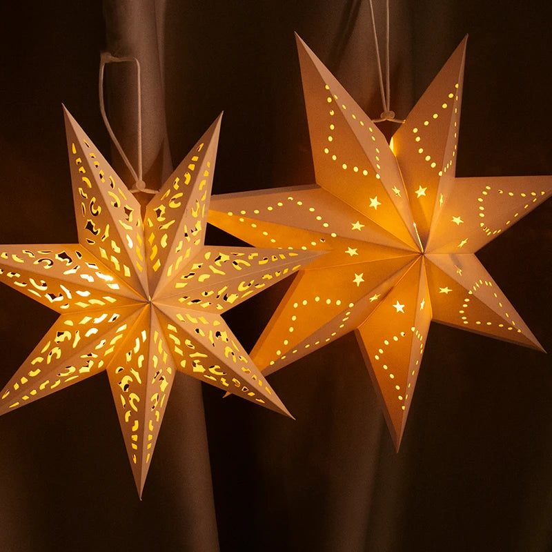 Modern Paper 35/45/75cm Hollow Out Star Hanging Eid Mubarak ative Islam Muslim Light Stars – DIY Folded Lamp Shade – moder...