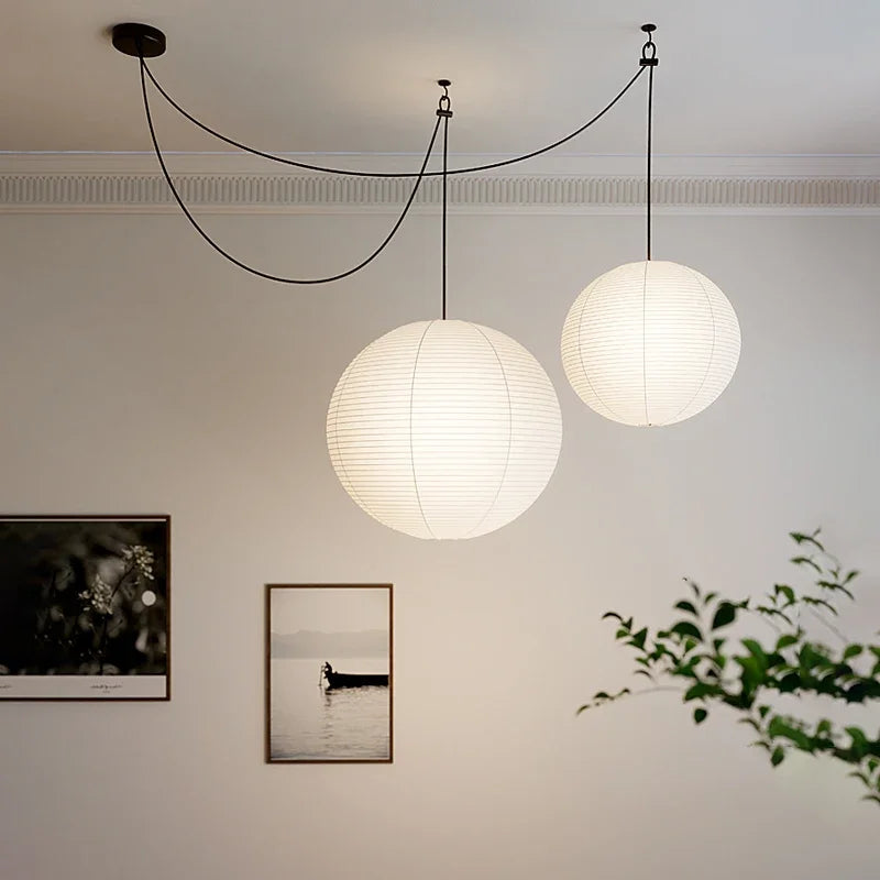 Modern Paper Modern Modern Japanese Noguchi Chandelier Rice Art Light for Bedroom Living room study – Folded – Folded – DI...
