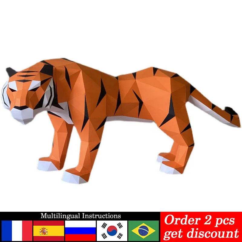 DIY 3D Paper 150cm Large Size Siberian Tiger Animal Ornaments, Room Origami, craft Art,Handmade Craft RTY353 – UrbanFolds ...
