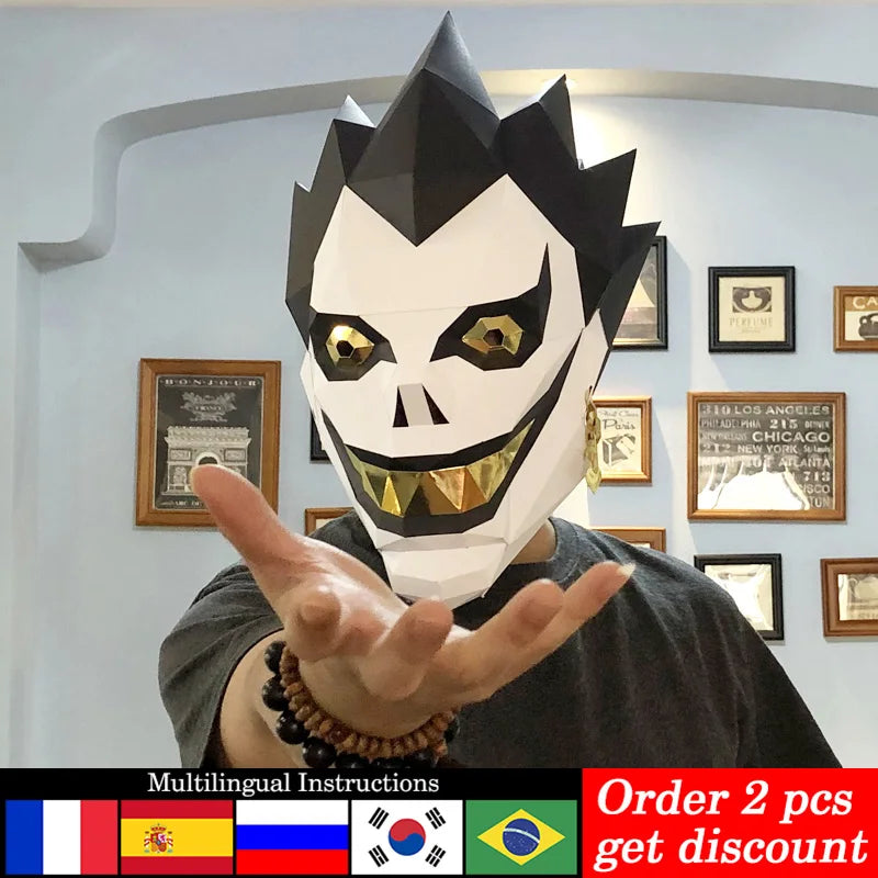 DIY 3D Paper Death Note Ryuk , Anime craft Art Origami Costume Party Cosplay,Handmade Adult Craft RTY148 – Papercraft Mask...