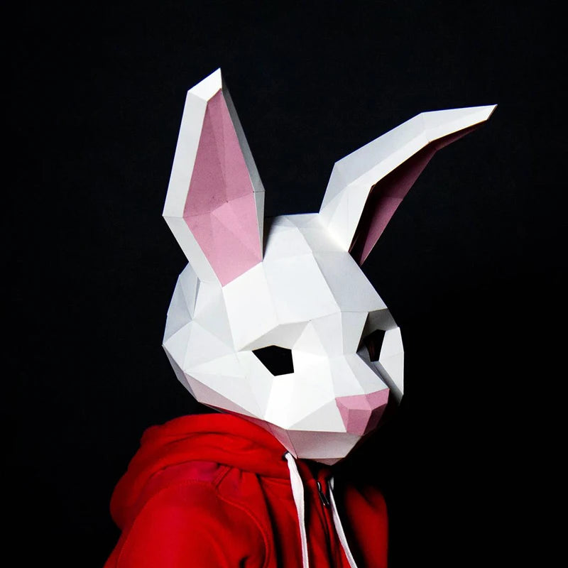 DIY 3D Paper Animal – piece – craft – craft – Papercraft Mask – DIY 3D paper mask, front view