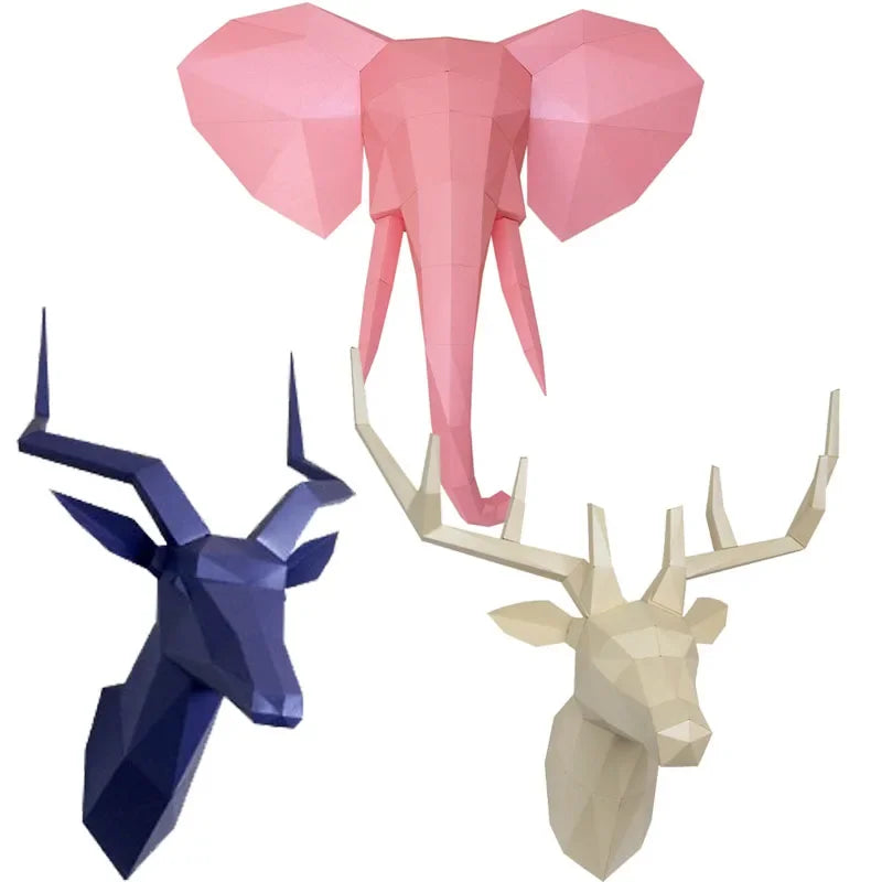 DIY 3D Paper Goat Elephant Deer Hanging Animal Creative Jewelry Handmade ation ative Origami – craft – UrbanFolds craft – ...