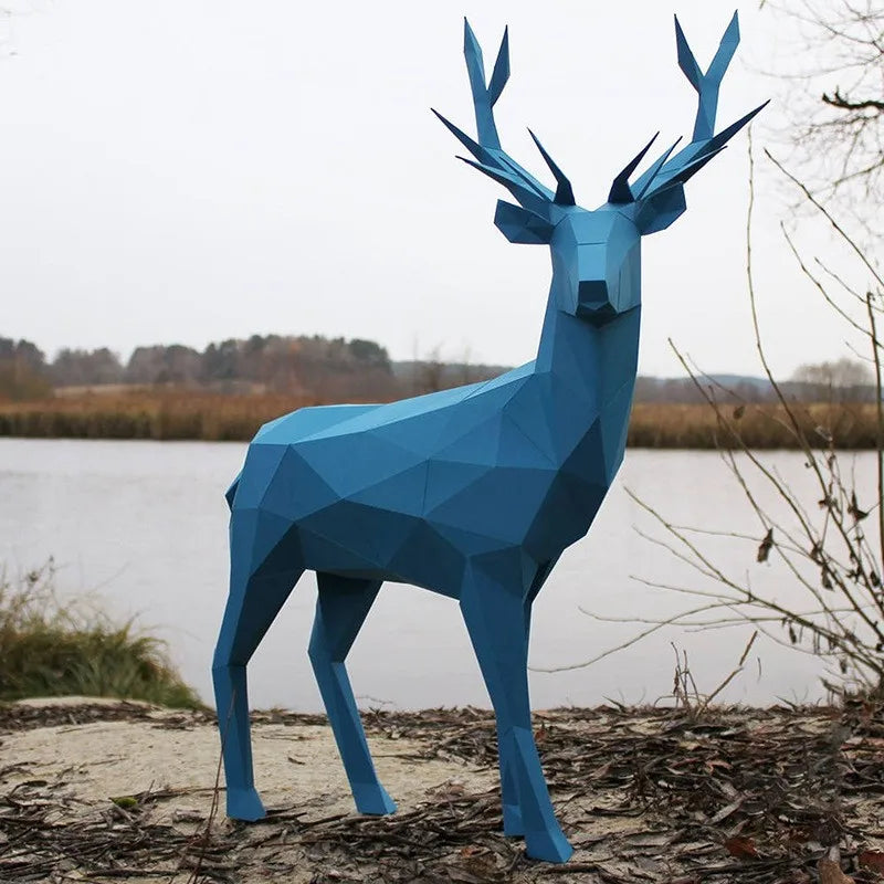 DIY 3D Paper 60cm Deer Craft Room ation Living Room Art Ornament Handmade Low Poly Origami Gifts – UrbanFolds craft – Urba...
